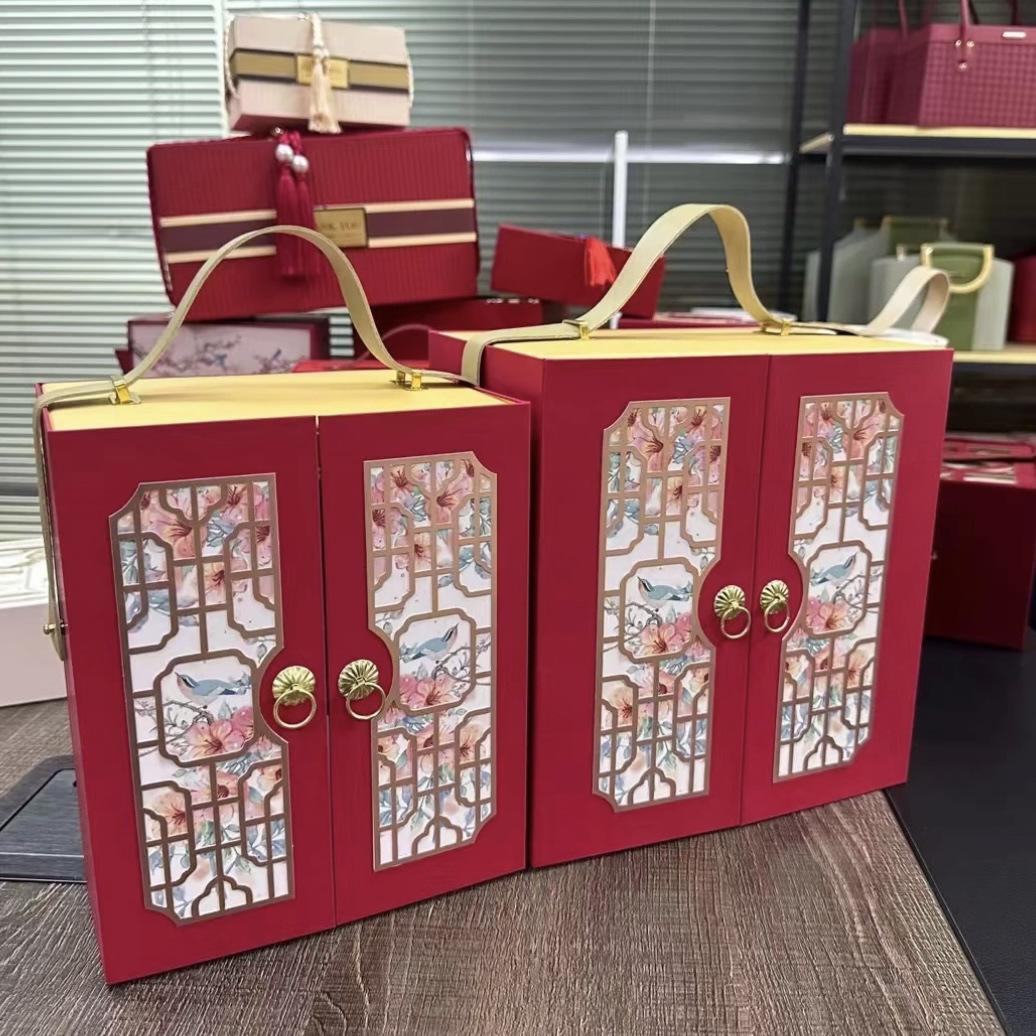 Свадебная коробка-бонбоньерка в китайском стиле с двойным открыванием для помолвки или подарков на свадьбу Display Box; Small 24*20.5*14.5cm (Empty)