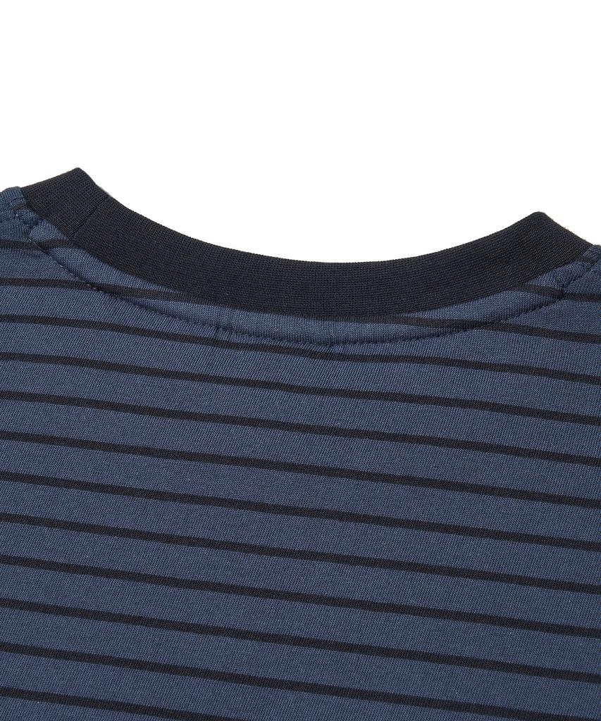 URBANDTYPE Vintage Label Striped T-Shirt_Navy