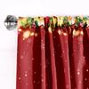 2PCS Digital Print Curtains, Christmas Santa Snowman Xmas Tree Gifts Snowflakes Red, Holiday for Living Room Bedroom Decor