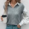 Autumn Women's V-neck Solid Color Sweater Vest