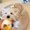 Spring and Autumn Pet Puppy Dog Clothes Hooded Sweater Striped Color Maltese Bi Bear Teddy Cat Cute Wind