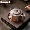 Retro Coarse Pottery Teapot Ancient Old Rock Mud Pot Tea Maker Kettle with Strainer Kung Fu Tea Tea Items Supplies Collection