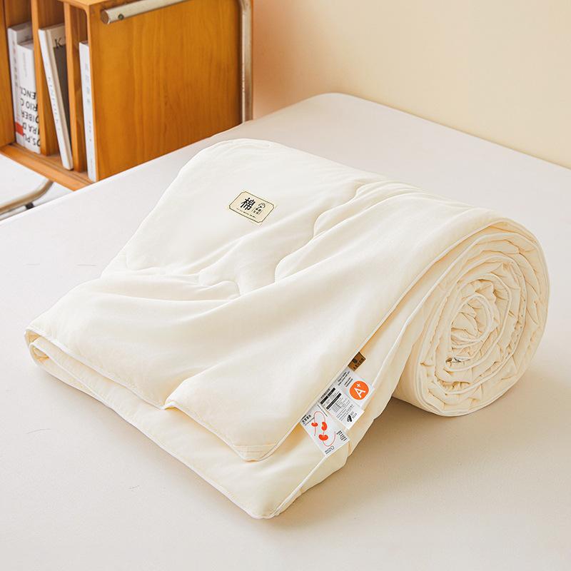 

Solid color double-layer yarn summer cool quilt knitted cotton air conditioner quilt cool feeling machine washable 150x200cm 1pcs грязно-белый