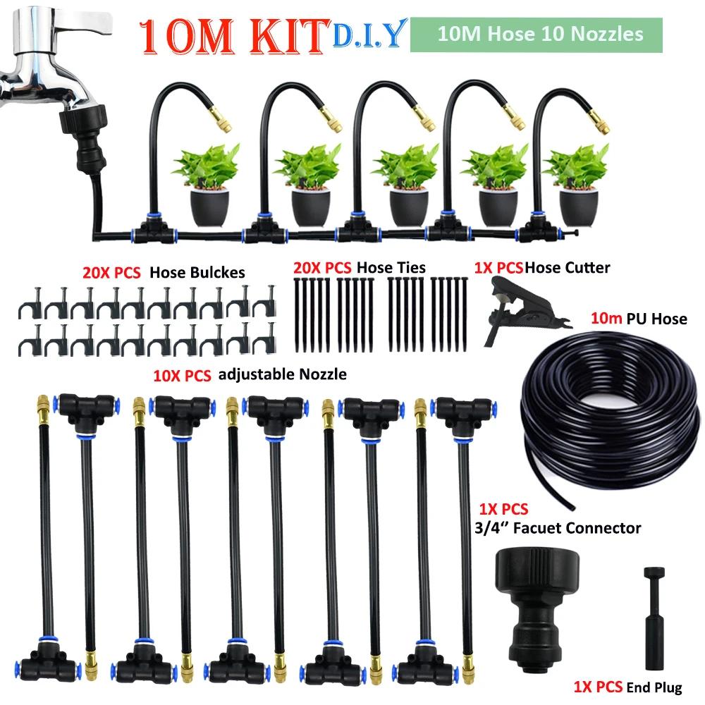 DIY Free Bending Universal Spray Kit For Greenhouse Garden Flowers Plant Watering Irrigation Patio Misting Cooling