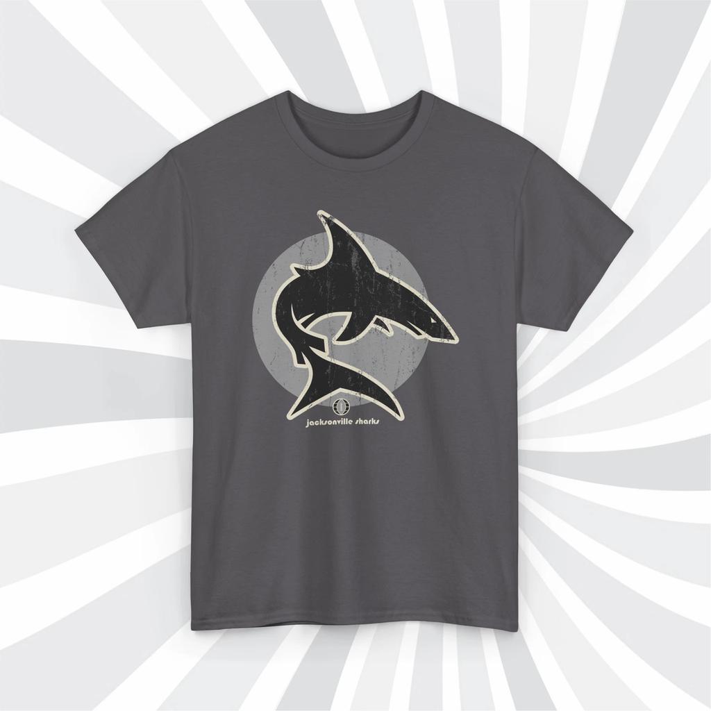 Jacksonville Sharks 1974 WFL Vintage Football Grunge Logo T shirt