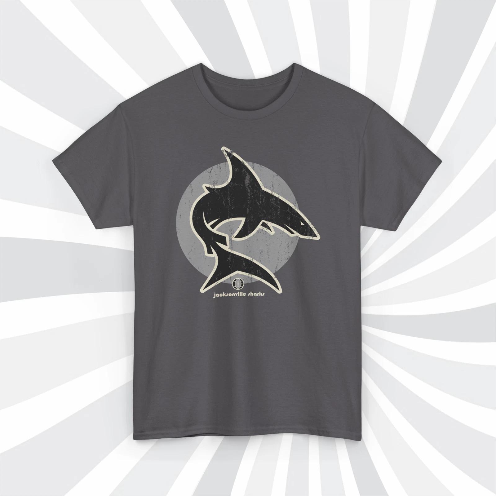 Jacksonville Sharks 1974 WFL Vintage Football Grunge Logo T shirt S