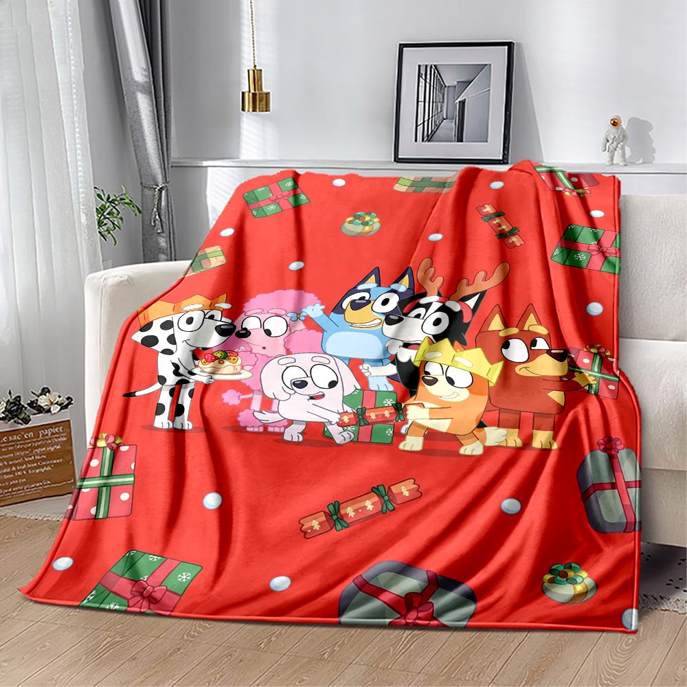 Bluey's Blue Fun Blanket Soft Warm Cozy Perfect for Office Chair Office Chair All-Season Use Stylish Decor Suitable for Gifting Relatives and Friends