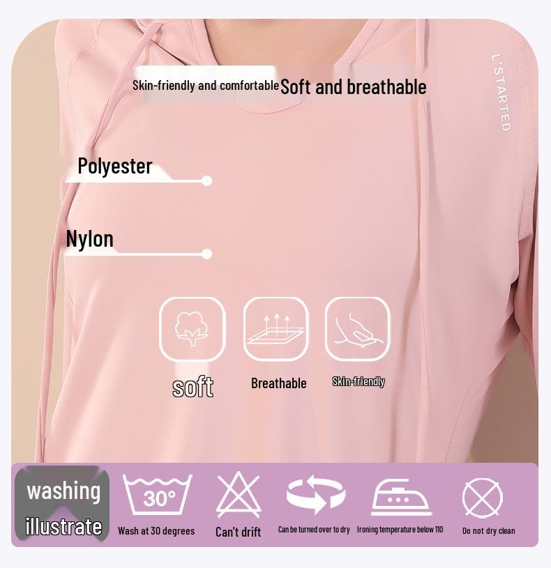 Women's Quick-Dry Breathable Slim Fit Long Sleeve Hoodie for Yoga and Running