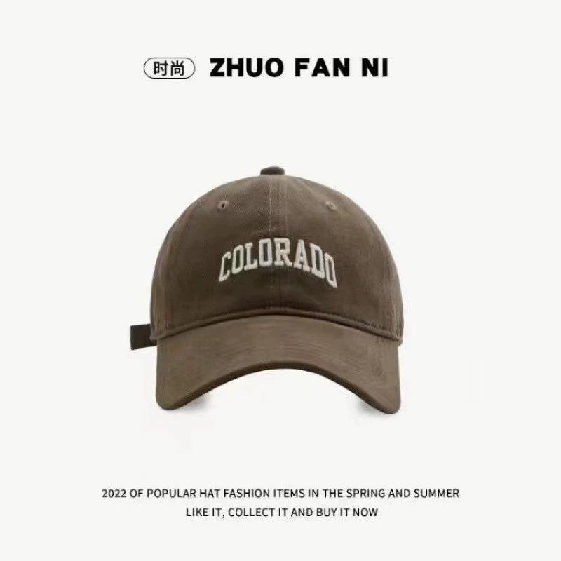 Peaked Cap Lady Lucky Simple Letters Japanese Baseball Cap Casual Versatile Show Small Face