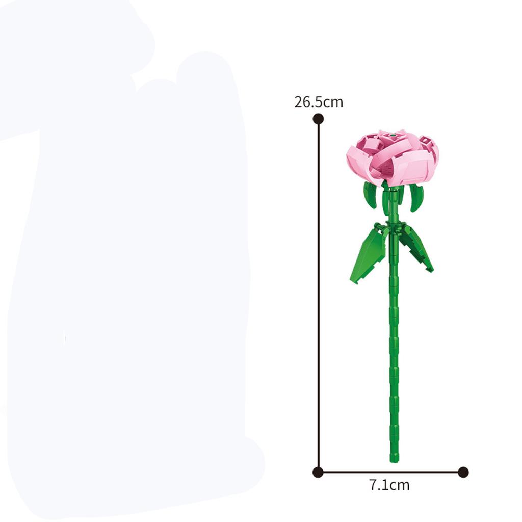 13 Styles Pretty Flower Building Blocks Rose Valentine's Lavender Peach Lily Of The Valley Tulip Bricks DIY Home Ornaments