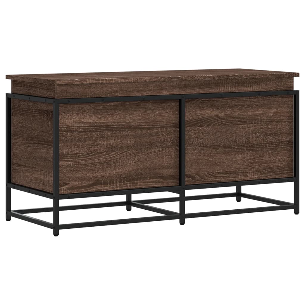 Storage Box with Lid Oak Look 100 X 40 X 51.5 Cm