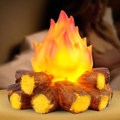 LED Simulated Firewood Flame Lamp Christmas Halloween Outdoor Camping Decor Ornaments Artificial Campfire Lamp Living Room Decor