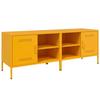 VidaXL TV Furniture 2 Pcs Mustard Yellow 68x39x50.5 Cm Steel, TV Stand, TV Sideboard, Multimedia Cabinet, TV Bench, Hi-fi Cabinet, 843001