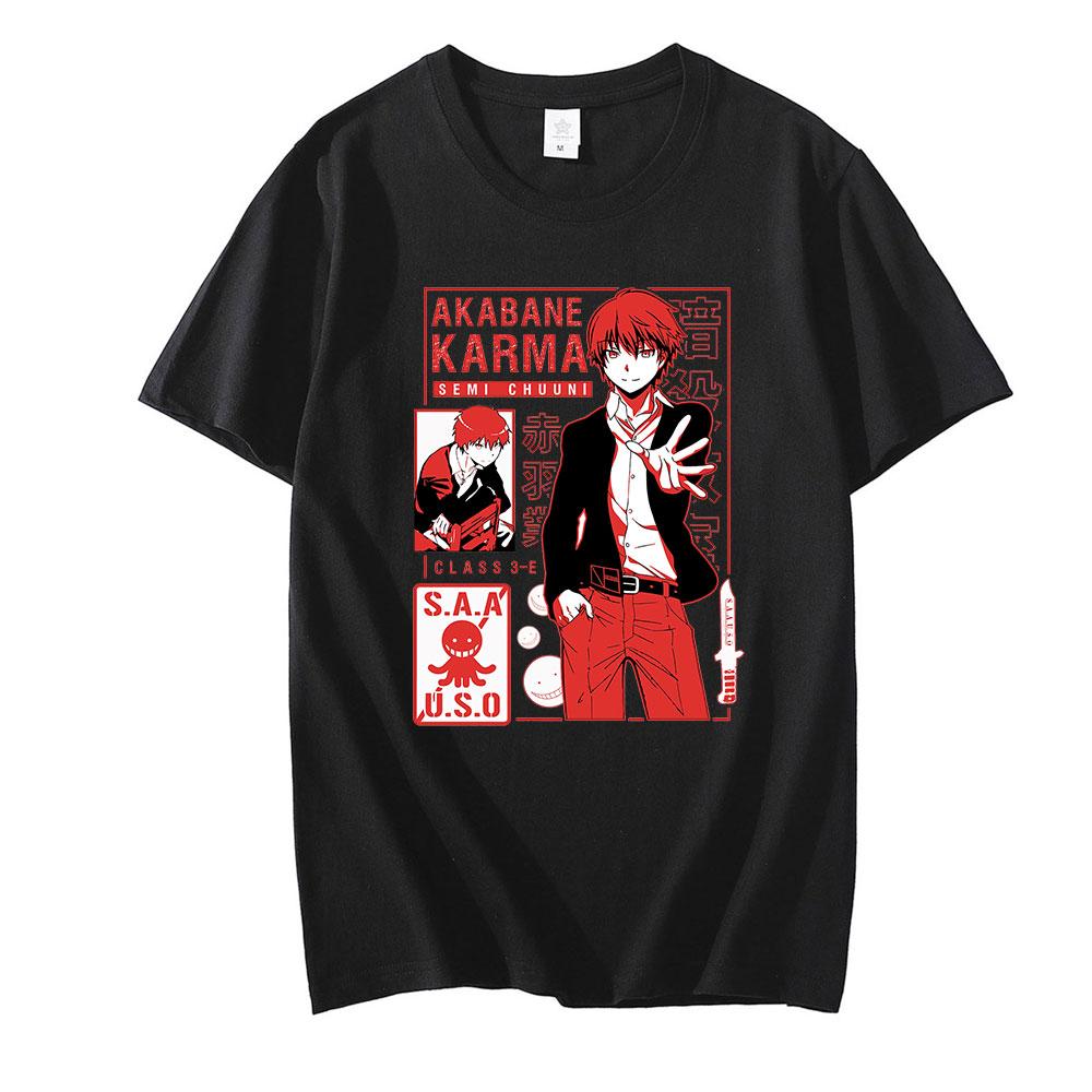 Assassination Classroom Classic T Shrit Unisex Unisex Funny Cartoon Karma Akabane Graphic Unisex T Shirts Nagisa Shiota T-shirt Anime Tops