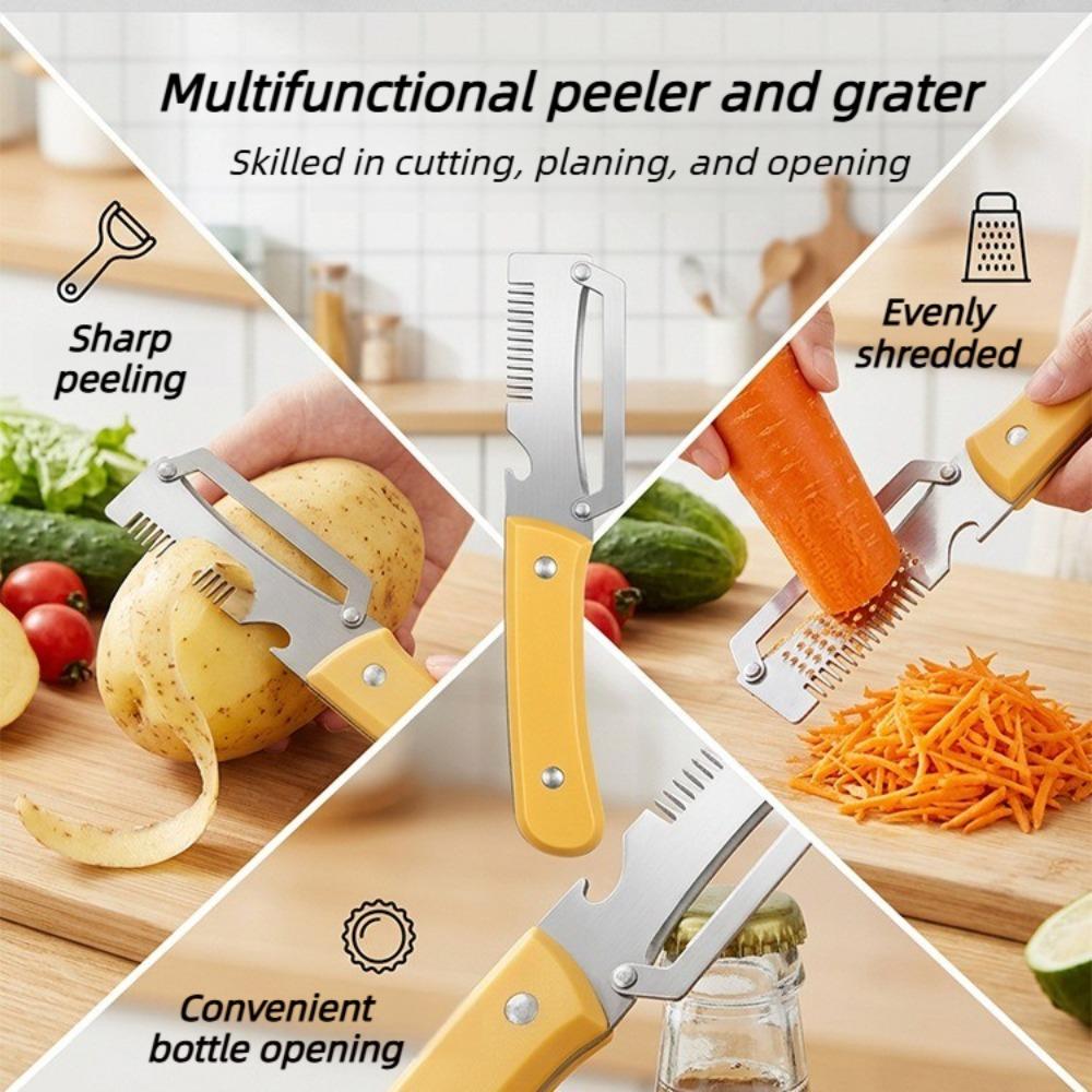 3 In 1 Stainless Steel Vegetable Peeler Multifunction Fruit Slicer Shredder Kitchen Cutter Tool for Potato Carrot Cucumber Use