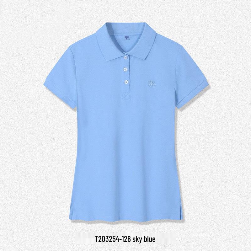 Women's Custom Logo Embroidered Cotton Short Sleeve Polo Shirt