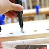 Metal Deep Hole Woodworking Pencil with Quick-Drying Graphite Lead and Push-Button Design