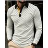 Men S Long Sleeve Polo Shirt Fashion Print Plaid Casual Style