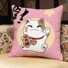 Rich Luck Money Cat Pillow Case Pillowcase, Double-Sided Printed, Sofa Cushion, Bedroom Headboard Pillow