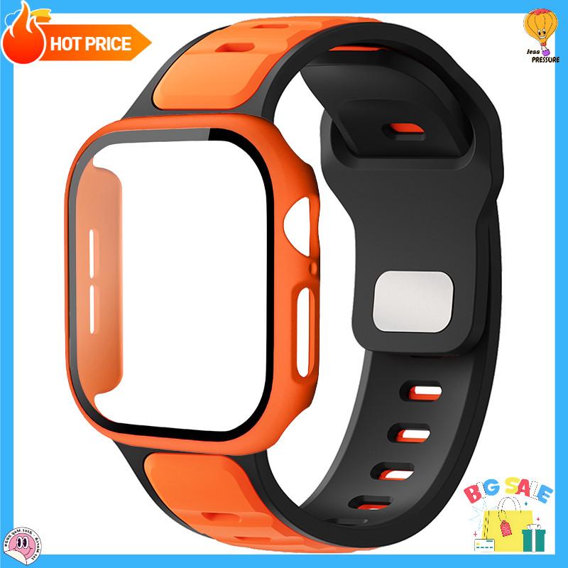 Screen PC Cover +Silicone Sport Strap For Apple Watch Series 11 10 9 8 7 6 5 4 SE 3 Soft For Iwatch 46mm 42mm 45 44 41 40 38mm