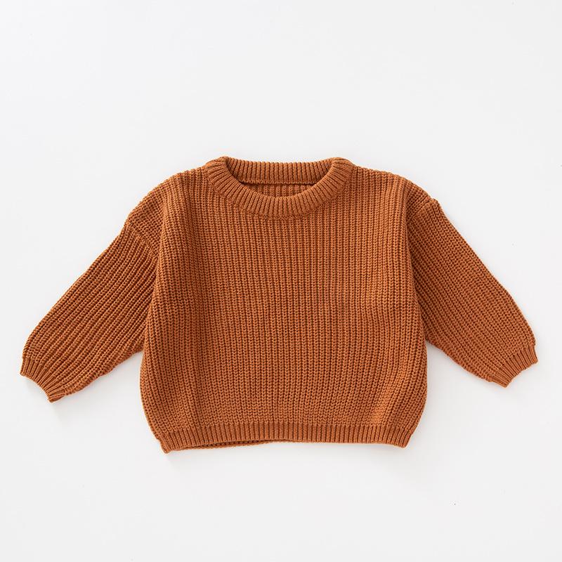 Hot Selling Girls' Solid Color Knit Pullover Sweater