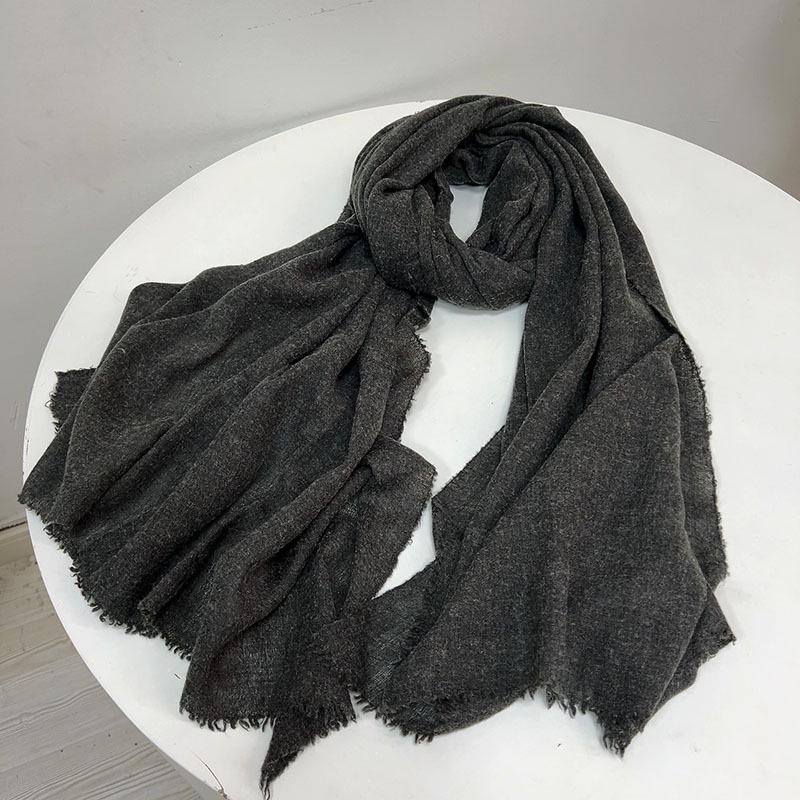 2023 Dark Gray Plus Size Wool Scarf for Women - Long, Warm, Versatile Winter Shawl