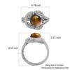 Natural 7mm Tiger Eye 925 Sterling Silver Twisted Rope Split Shank Rings For Women & Girls