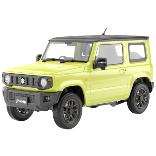 Aoshima Bunka Kyozai 1/24 Scale Rakupla Snap Car Series No. 03-KY JB64 Jimny 2018 Kinetic Yellow Pre-Colored Plastic Model Kit (Car)