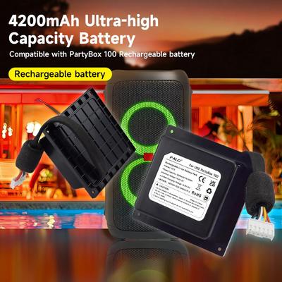 4200mAh High Capacity Battery16.8V Speaker Battery for JBL PartyBox 100,14.4V DC Limited Charging