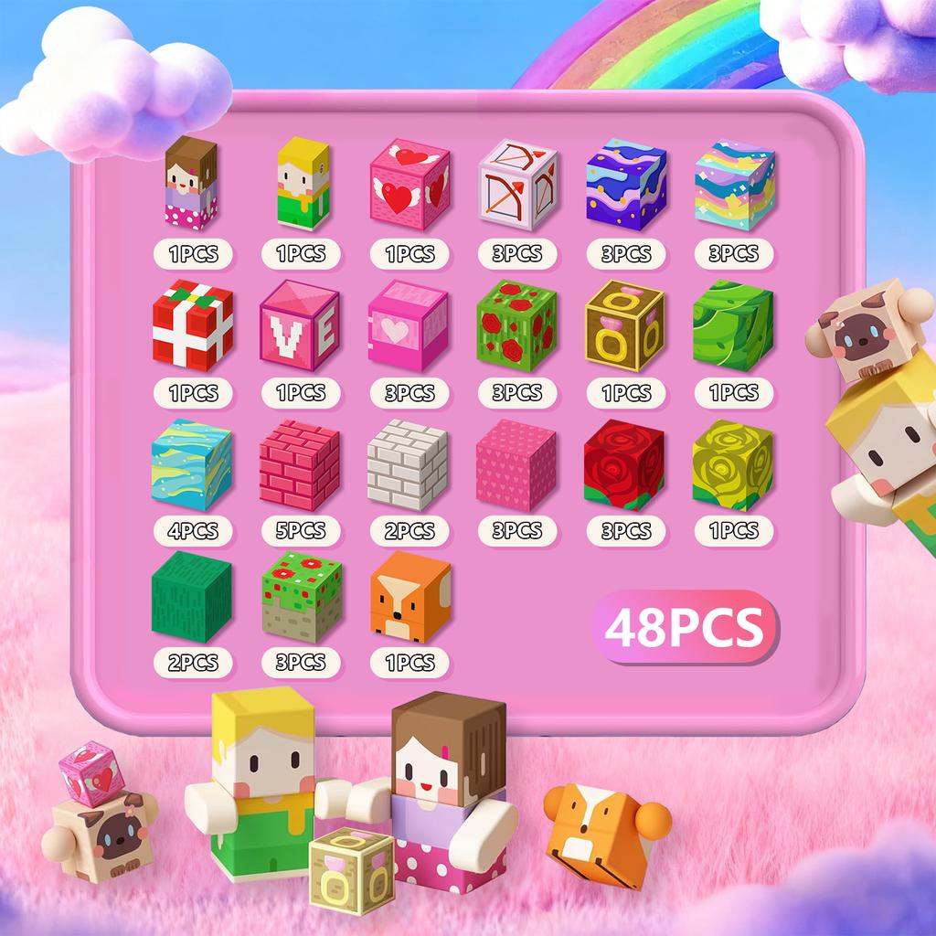 Non-Toxic New Magnetic Building Blocks Magnet Cube Pixel Style Brick Toy Storage Box Lid Can Hold Figures Toys Children Gift