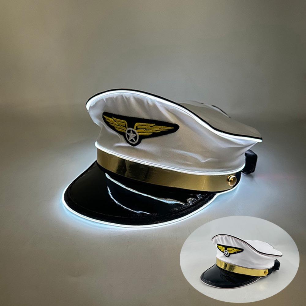 Boost Party Vibe LED Light Up Pilot Hat Breathable Luminous Air Force Hat  Gift for Party Lovers