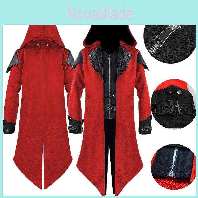 High-quality Retro Medieval Long Sleeves Jacket For Mens Cosplay Costumes