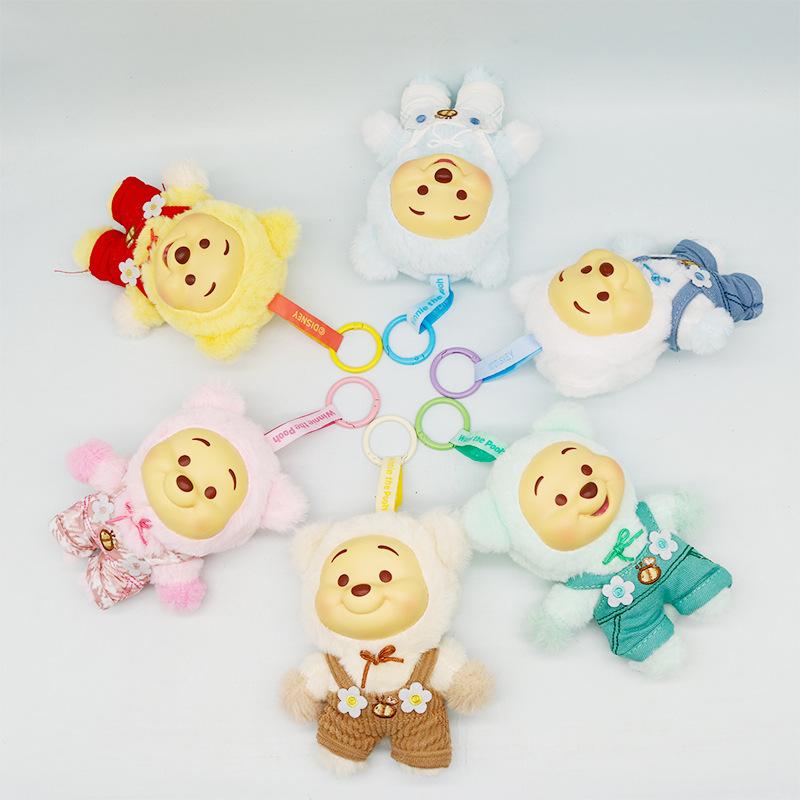 

6pcs Winnie The Pooh Candy Series Kawaii Vinyl Face Charm Bear Doll Plaything Kids Christmas Gift Beautiful Design