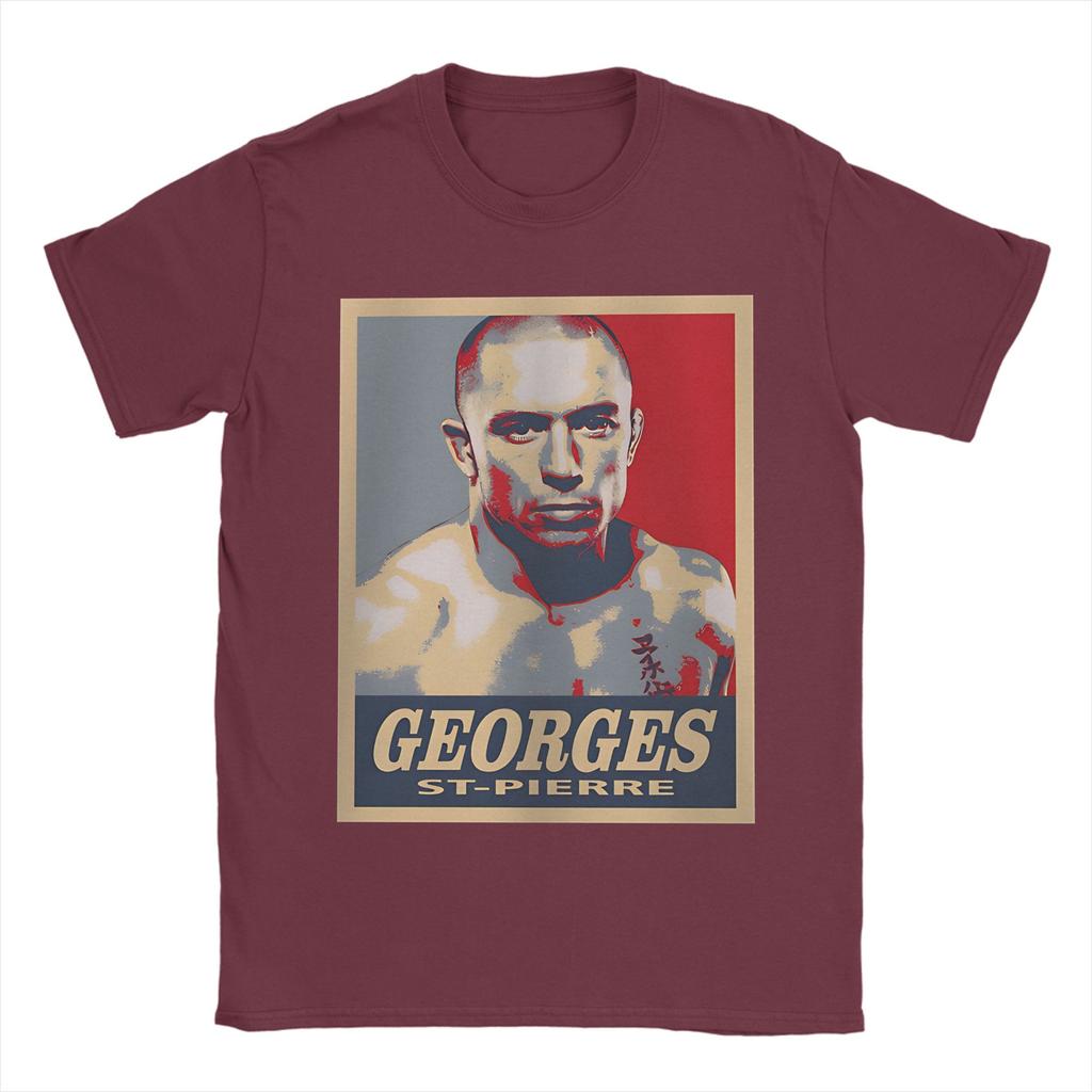 Georges St Pierre TShirt Men  Vintage 100 Cotton Tees Round Neck Short Sleeve T Shirts Gift Idea Tops