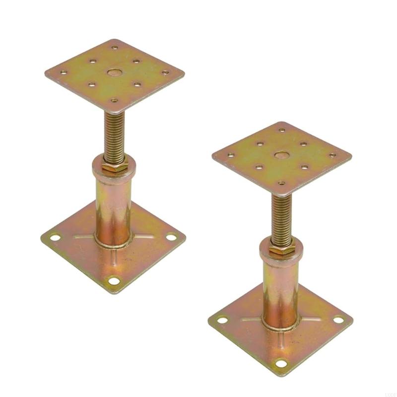   Weatherproof Adjustable Roof Support Brackets Pack of 2 Galvanized Steel Elevated Column Mounts for Structural Stability