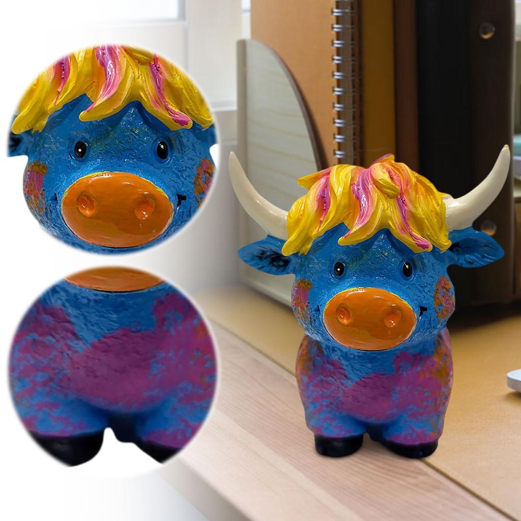 Colorful Yak Statue Resin Crafts Ornaments Christmas Decorations Small Gifts