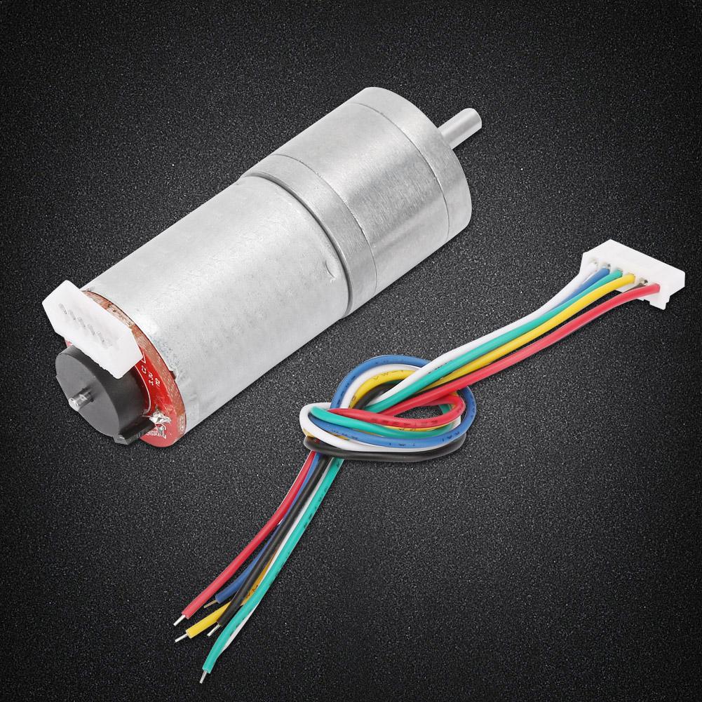 DC 12V Encoder Gear Motor Speed Reduction Motor for Robot RC Car DIY Engine Toy (200RPM)