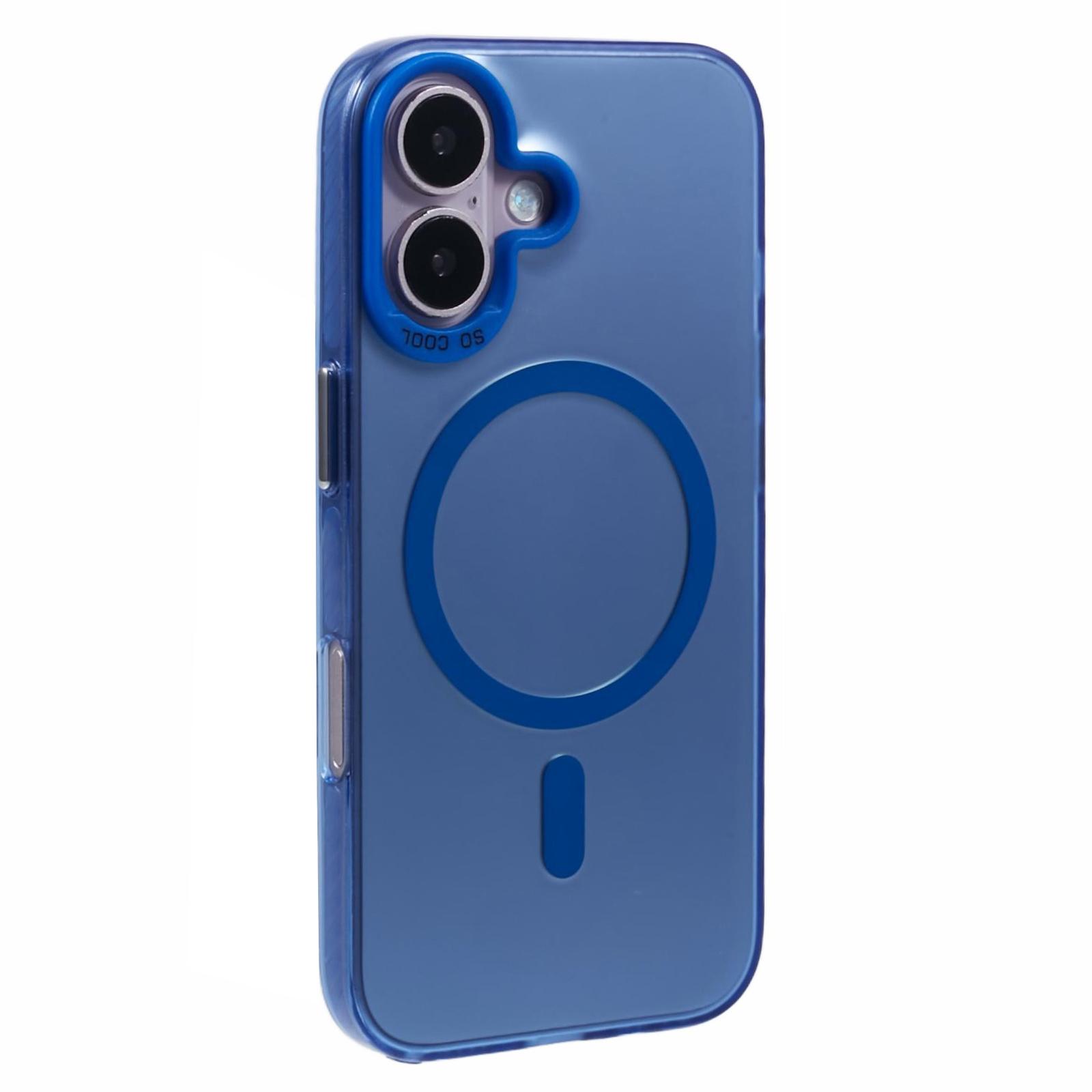 

For iPhone 16 Plus Case Compatible with MagSafe Laser Effect TPU+Acrylic Phone Cover Blue