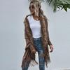 Batwing Long Sleeve Open Stitch Mid-Length Fit Shawl Loose Cardigan Fall Winter Artificial