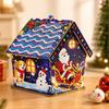 Freestanding Wooden Christmas Art Craft, Multicolored Decorative Project for Creating Pitched-Roof Seasonal Display