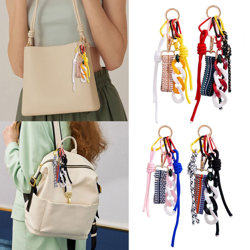 Handwoven Braided Rope Phone Bracelet Fashionable Key Cord Unique Bag Decoration for Sophisticated Women and Girls