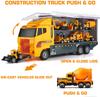10 In 1 Construction Toys Truck Storage Die-Cast Vehicle Transporter Car Set Excavator Dump Truck Digger Backhoe For Kids Gift