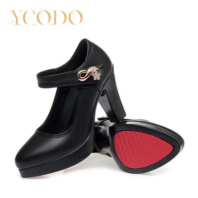 Ladies and Girls Students Genuine Leather Comfortable High-heeled Dress Shoes Mary Janes for Girl