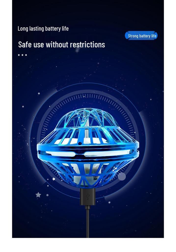 UFO Induction Flying Saucer Ball - Drop-resistant, UV Electroplated Gyro Toy for Kids