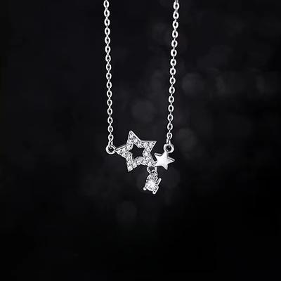 Five-pointed Star Necklace for Women with Niche Design New Hollow Pendant Collarbone Chain Simple Temperament and Versatile