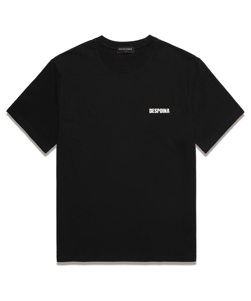 Ujeu Basic Font Short Sleeve T-Shirt (Ds022) Black