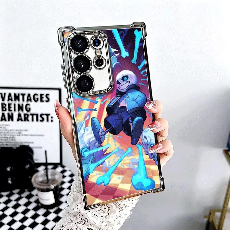 U-Undertale S-Sans Plating Phone Case For Samsung Galaxy S24 S25 FE S26 Edge S23 Ultra S22 S21 Plus S20 Anti-Fall Airabag Cover