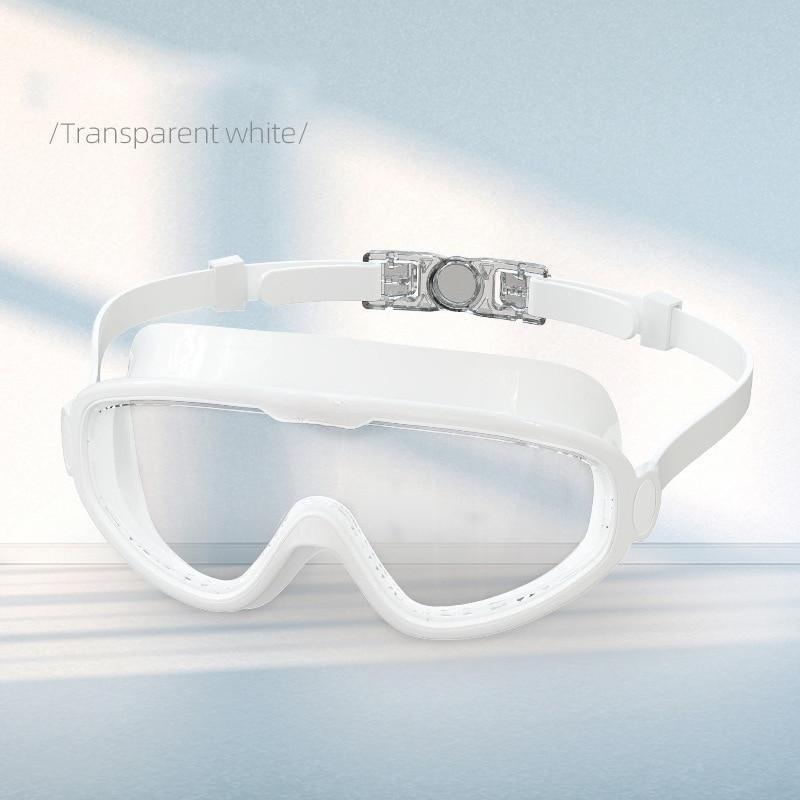 Schwimmbrille mit großem Rahmen für Erwachsene, wasserdicht, beschlagfrei, HD-Schnorchelbrille, Herren und Damen, verstellbare Schwimmbrille mit weitem Blick
