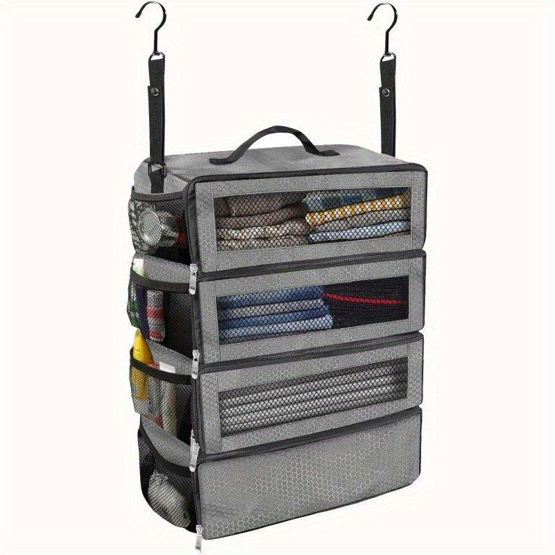 Large capacity foldable multifunctional clothing storage bag wardrobe hanging clothing storage bag multi-layer storage серый 3780₽