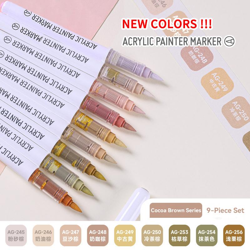 

LANGUO New Colors Direct Liquid Acrylic Marker Soft Brush Marker Paint Pen For Manga Graffiti Drawing Glass Art School Supplies